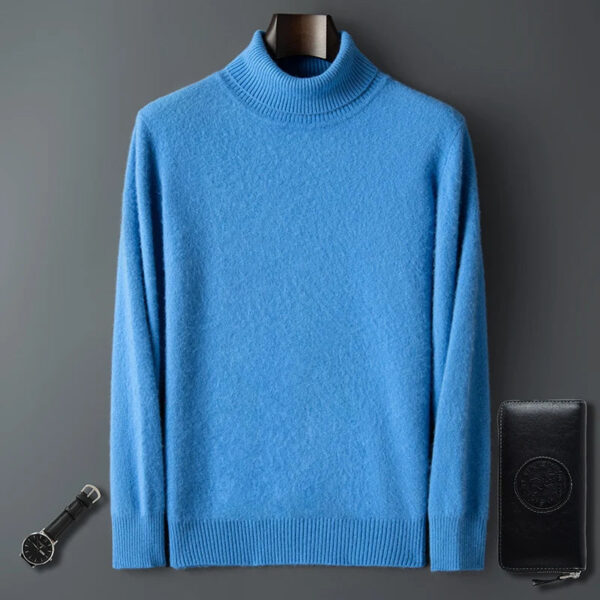 Se65994a44a4846b496d201f6d6e0710aF.jpg 100% Male Mink Cashmere Sweater Solid Color Turtleneck Thick Autumn And Winter Loose Large Size Turtleneck Wool Bottoming Shirt