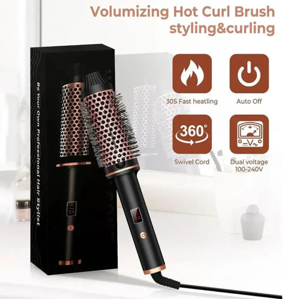Se66cd449beab4c4f8f924bbc88216b423.jpg 3In1 Professional Ionic Hair Curler PTC Ceramic Straightener Curling Hair Styling Brush Anti-Scald Thermal Brush Curl Wand