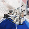 Sturdy Compact Claw Rake with Mesh Net 5-Tine Clamming Claws Long Handled for Shell Clam Digger 15 Inch Hand Rake