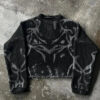 Se6e69225ec494dbd9fb0aac42c77303a0.jpg European and American embroidered round sweater men's street design jacquard loose sweater Y2K vintage classic street clothing