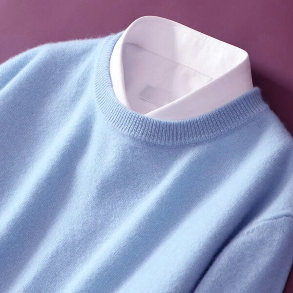 Se72ff435da7348ffb852c6b81501e201n.jpg Autumn Winter Men Cashmere Sweater O-neck Soft Warm Pullovers Male Loose Knitted Shirt Korean men's winter blouse