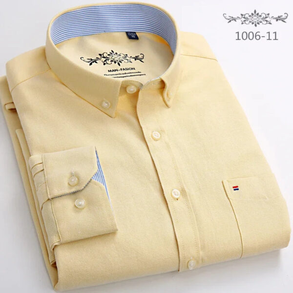Se7760a242e6140ddb875a370ac94f064t.jpg New in shirt Cotton long-sleeve shirts for men slim fit formal plain tops single pocket solid color office tops fashion clothes