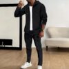 Se83d9492a2ce46e6a61cd73e6308f481N.jpg Spring and autumn new Waffle men's casual slim-fit hooded long-sleeved cardigan matching color fashion high quality tracksuit pa