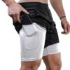 Se85e02d7f36b4499990db5bc073425d75.jpg Running Shorts Men Sportswear 2 In 1 Compression Jogging Short Pants Double-deck Bottoms Gym Fitness Training Sport Shorts