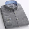 Se8cd332058a340fbabc502fc695dc79dZ.jpg New in shirt Cotton long-sleeve shirts for men slim fit formal plain tops single pocket solid color office tops fashion clothes