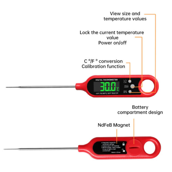 Se924da3ce4184f09800cc3f5c5e94270q.jpg Digital Meat Thermometer Instant Read Out for Baking Kitchen Cooking BBQ With Probe