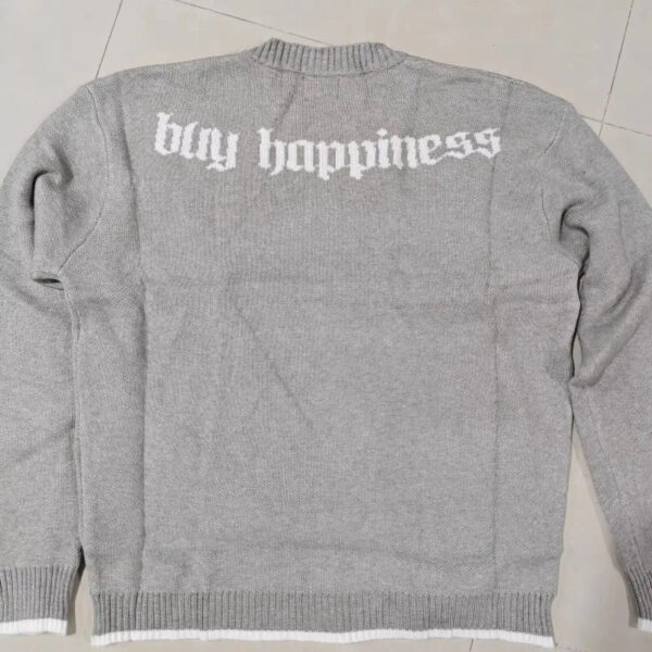 Seaf59861bcaa4879812f5aa90141fb85x.jpg European American autumn and winter round neck gray knitted sweater popular pattern Y2K pullover warm men and women's clothes