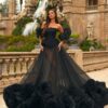 Seb7db94ef0014a73a48715ff90bddc722.jpg Amazing Luxury See Thru Floral Formal Dresses Gothic Wedding Gowns Long 3D Flower Women Dresses With Detachable Sleeves