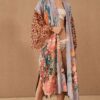 WeHello Women's Beach Cover Ups for Swimwear Printing Peacock  Kimono Swimsuit Cape Summer Dress Beachwear Casual Wear