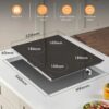 NOXTON Plug in Induction Hob, 4 Zones Electric 60cm Built-in, Touch, Safety Lock, 99-Min-Timer, Black, (UK:2800W/EU:3500W)