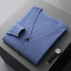Sec25253a709c49da9cc9ce56cfbc86c62.jpg 100% merino wool Men's Cardigan Cashmere Sweater Autumn And Winter Knitted Jacket Solid Color Long-Sleeved High Quality Top
