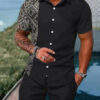 Sec29a1d4530643428452c1ef2316fedbu.jpg 2024 Summer Men's Temperament Shirt Set Men's Hawaii Vacation Short Sleeve Top Drawstring Shorts 2 Pcs Boutique Party Dresses