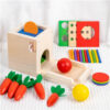 Sedb725c501f241a2910ecc31611114d98.jpg 4-in-1 Coin Ball Box Multi-function Stick Pull Radish Game Montessori Color Matching Building Block Kid Puzzle Box Toy