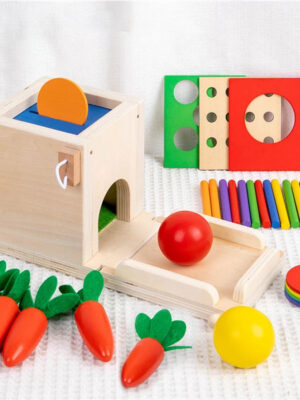 Sedb725c501f241a2910ecc31611114d98.jpg 4-in-1 Coin Ball Box Multi-function Stick Pull Radish Game Montessori Color Matching Building Block Kid Puzzle Box Toy