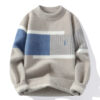 Sedeb42d01ec741cc90f25798208b002bG.jpg Men's Printed Street Fashion Casual Sweaters 2025 Autumn Winter Slim Fit Men Sweater Thicken Warm Wool Pullovers Full