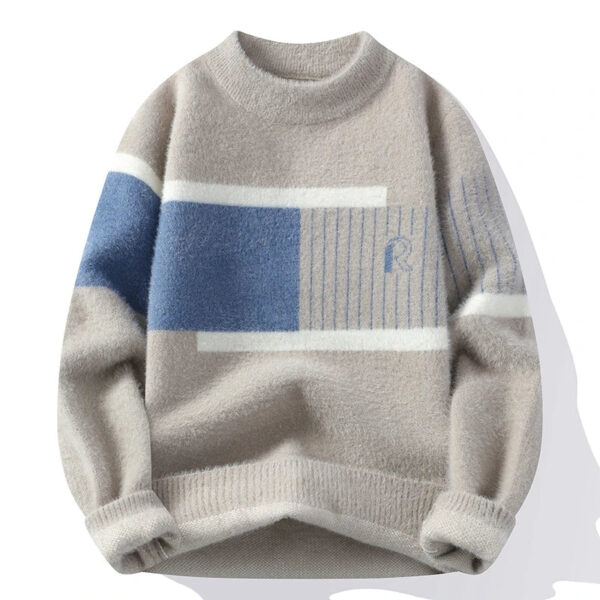 Sedeb42d01ec741cc90f25798208b002bG.jpg Men's Printed Street Fashion Casual Sweaters 2025 Autumn Winter Slim Fit Men Sweater Thicken Warm Wool Pullovers Full