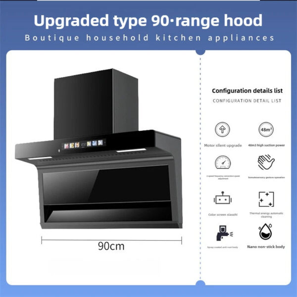 See0dd6472bec4c1cae3e2a0e3a70c6fas.jpg Household Range Hood for Kitchen Large Suction Range Hood Top Side Double Suction Exhaust Fan Small Kitchen Smoke Extractor