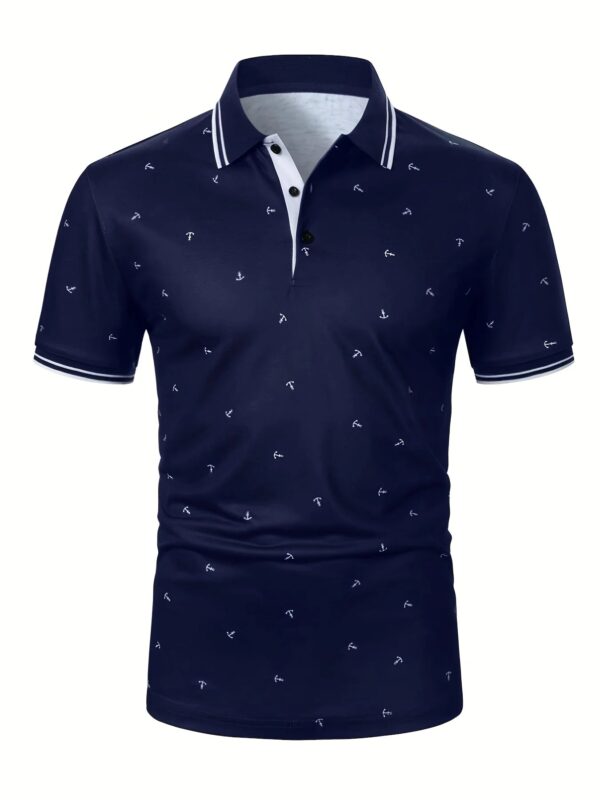 Seeabcd78dba140b88923552155f3f971v.jpg 2026 Popular Men's Short Sleeved Polo Shirt 3D Digital Men's Fashion Casual Splicing Polka Dot Short Sleeved Fashion Polo Shirt
