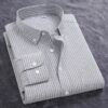 Sef01851d92714ed3b2f1d972c857b9100.jpg Classic Men's Dress Shirt Spring Long Sleeve 100% Pure Cotton Solid Color Oxford Striped Soft Business Regular Fit Social Blouse