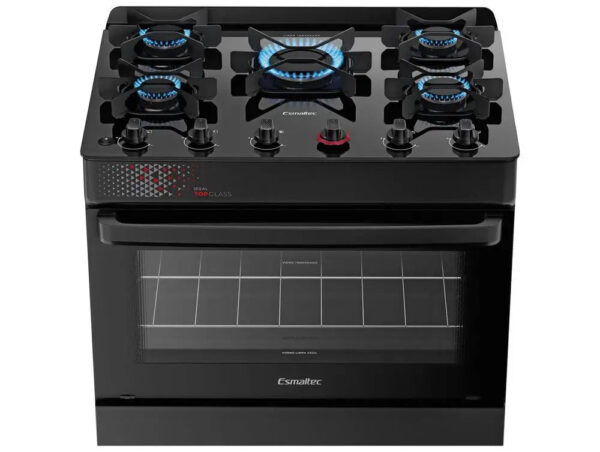 Sef740d1440cf4eaf9f0126b8bdf012006.jpg Esmaltec 5-Ball Stove Black Esmaltec Glass Table Ideal Top Glass - Bivolt