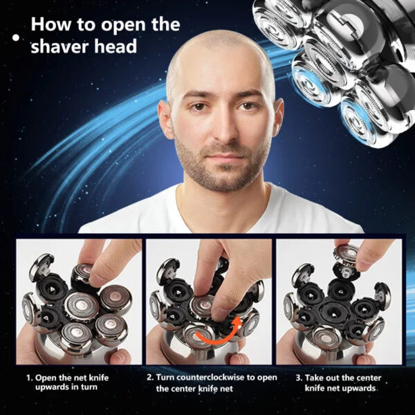 Sf09bbb8f594a4d74b4800e4ed05324c4b.jpg Electric Shaver 7D Floating Cutter Head Base Charging Portable Men Beard Trimmer Clipper Rechargeable Bald Head Electric Razor