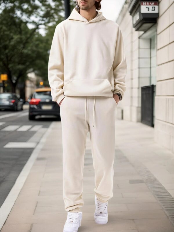 Sf0ddbc5a53f2458e836603116a7d2095K.jpg Men's Autumn and Winter Solid Color Hoodie+jogging Pants Two-piece Set Fashionable Outdoor Casual Sportswear Men's Tracksuit