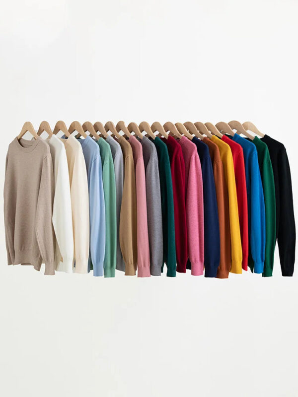 Sf0e85b631ac7447fac5c0e369e10b630i.jpg Choice Men's Wool Sweater Autumn Winter New Round Neck Pullover Loose Solid Color Bottoming Shirt Long Sleeve Smart Casual Tops