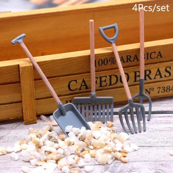 Sf14c7c6d5c894a29bae8b10360b428e0I.jpg 1Set 1:12 Dollhouse Miniatures Gardening Shovel Rake Hoes Farm Tool Doll Decor Fairy Garden Accessories Furniture Toys
