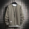 Sf2345c9396544955a4639323a5ed402fB.jpg Mens Casual Sweatshirts Hoodie Men Fake Two Pieces Multi Color O-Neck Fashion Harajuku Style Male Sweatshirt 2023 New