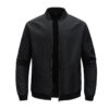 Sf285e656c2d148a1ade1d11a9164a76dH.jpg 2024 Spring and Autumn New Baseball Collar Short Loose Solid Color Jacket Men's Business Casual Thin Coat Trend