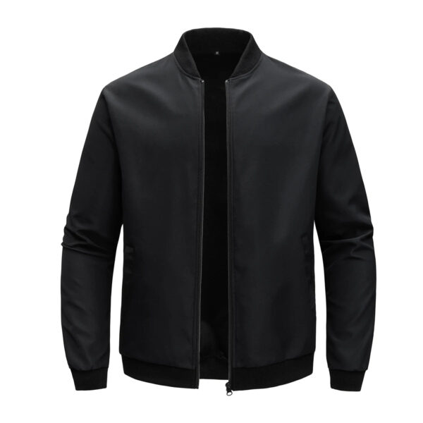 Sf285e656c2d148a1ade1d11a9164a76dH.jpg 2024 Spring and Autumn New Baseball Collar Short Loose Solid Color Jacket Men's Business Casual Thin Coat Trend
