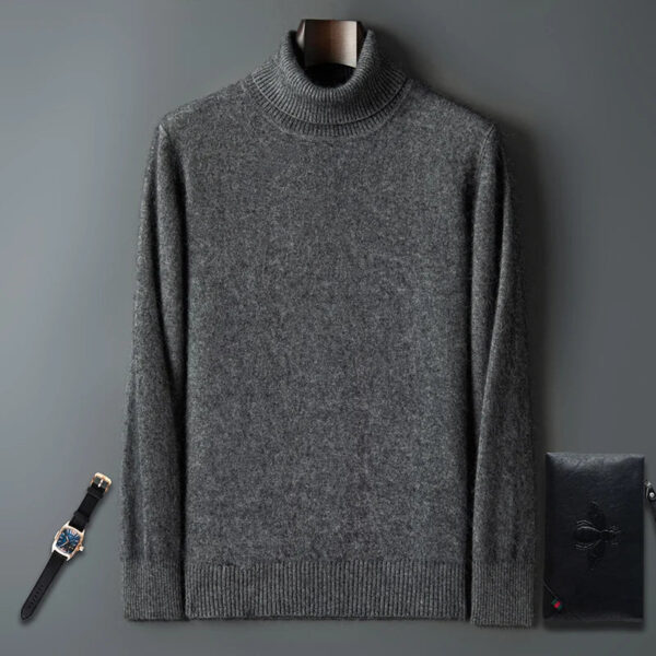 Sf3d024aeafad4a58867ca689809497fau.jpg 100% Male Mink Cashmere Sweater Solid Color Turtleneck Thick Autumn And Winter Loose Large Size Turtleneck Wool Bottoming Shirt