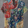Sf439099a123d4a6ba27ad60afe603147a.jpg 2025 Men's Mandala Flower Pattern Short Sleeve Shirt Summer Vintage New Linen Shirt men's Short Sleeve Leisure Holiday Streetwea