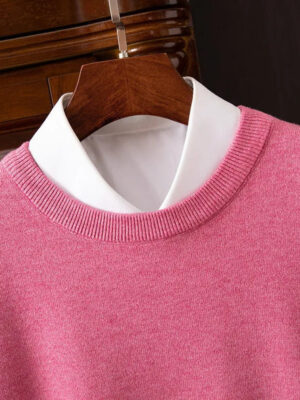 Sf4420e9fcad44d1ca835e7ffc12df99dq.jpg Men's 100% Cashmere Sweater O-Neck Pullovers Knit Large Size Wool Sweater Winter New Tops Long Sleeve High-End Jumpers