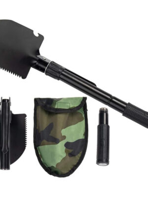 1PC Engineer Shovel Military Shovel with Compass Outdoor Multifunctional Folding Military Shovels Vehicle Camping Fishing Spades