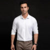 Sf45d3537f4234845b0d0b2658a37c295b.jpg Big Size 5XL Business Shirts For Men Long Sleeve Autumn Wrinkle-free Slim Fit Camisa Social Formal Soft Wedding Office White Top