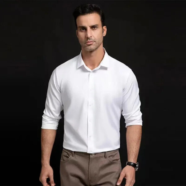 Sf45d3537f4234845b0d0b2658a37c295b.jpg Big Size 5XL Business Shirts For Men Long Sleeve Autumn Wrinkle-free Slim Fit Camisa Social Formal Soft Wedding Office White Top