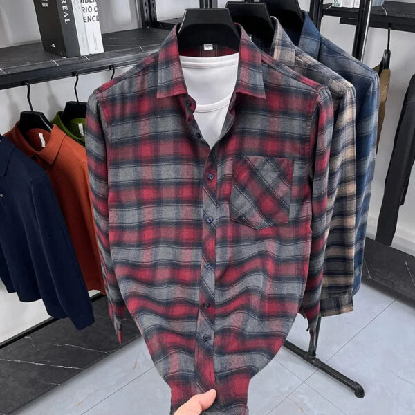 Sf4629ef1814f40a9aa5e978b5c66dcfcg.jpg 2025 Autumn New Men's Printed Striped Long Sleeved Shirt Casual Fashion Versatile Men's Top