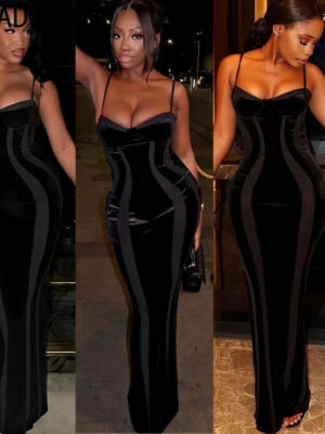 FAGADOER Sexy Mesh Patchwork Bodycon Dresses Woman Spaghetti Strap Sleeveless Backless Dress Elegant Female Streetwear Vestidos