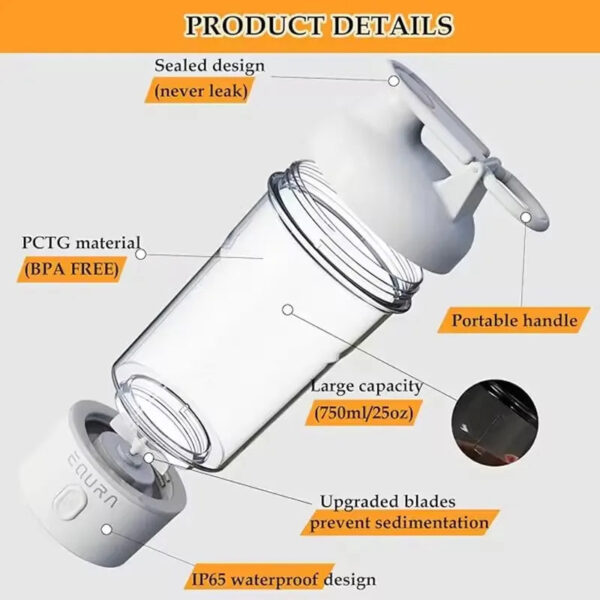 Sf4e934d094c44d9382a8d63c20f0c5d4B.jpg Electric Shaker Bottle, 25Oz Blender Bottles for Protein Mixes, Portable USB C Rechargeable Pulse Protein Shake Bottle, BPA Free