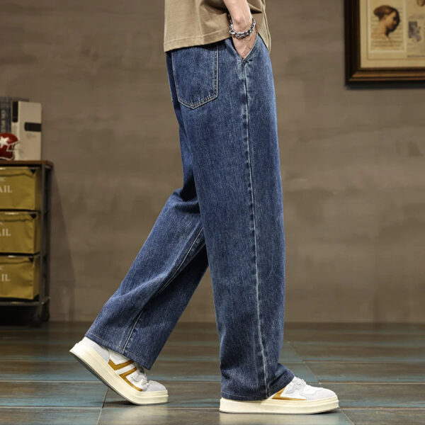 Sf4e96b571c1d4252b5a36ce2e1dc4218j.jpg Men Straight Leg Blue Gray Loose Y2K Drawstring Jeans Streetwear Casual Wide Denim Pants Male Baggy Stylish Harajuku Trousers