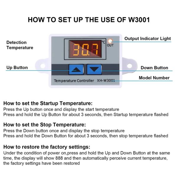 Sf554d87c37b440bb8ba628c94d98ed75W.jpg W3001 digital LED temperature controller thermostat switch probe thermometer thermostat sensor 12V/24V/110V/220V