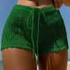 Sf566143c7ba94eb2bcca144234d4a1bep.jpg Handmade crochet knitting drawstring shorts comfortable and casual beach cover summer vacation wear pull over casual and com