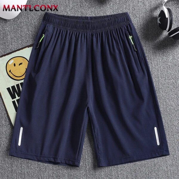 Sf56fc9afc4e84f4c9aba100cf6923dc8o.jpg Summer Men's Shorts Cool Sportswear Running Sport Shorts Casual Bottoms Gym Fitness Training Jogging Short Pants Men Black Gray