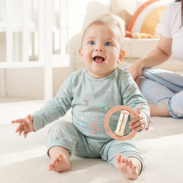 Montessori Rattle Baby Toys Rain Stick Hourglass Rain Music Rattle Baby Educational Toy Colorful Montessori Sensory Toys for Kid