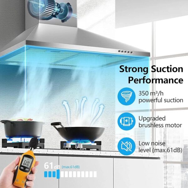 Sf61280ba990943f1975033f22edb45ee1.jpg SNDOAS 60 cm Stainless Steel Wall Mounted Duted/Ductless A++ with Filters Led Light, 350m³/h 3 Speed range Hood