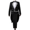 Men's Tailcoat Classic Modern White and Black Basic Style Mens Suit with Tailcoat Singer Magician Stage Jacket Outfits