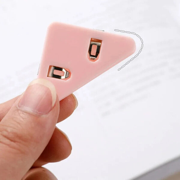 Sf6807e1efb654beba583a2e16fb26373f.jpg 20Pcs Creative Triangle Clips Bill Clip Book Paper Corner Binder Clip for Desk Storage Shelf Office Stationery Desktop Organizer