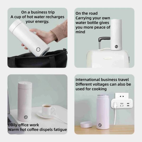 Sf686846647ad433fae3ec292f13ce22aw.jpg 400ML Electric heating cup small portable electric heating water cup insulation one boiling water kettle travel