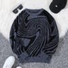 Sf692e38169bf4d238796acbbe491027a6.jpg New Popular Autumn and Winter Maze Jacquard Pattern Pullover Sweater Casual Round Neck Contrast Color Knitted Men's Pullover
